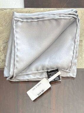 Jos. A. Bank Silver Satin Pocket Square